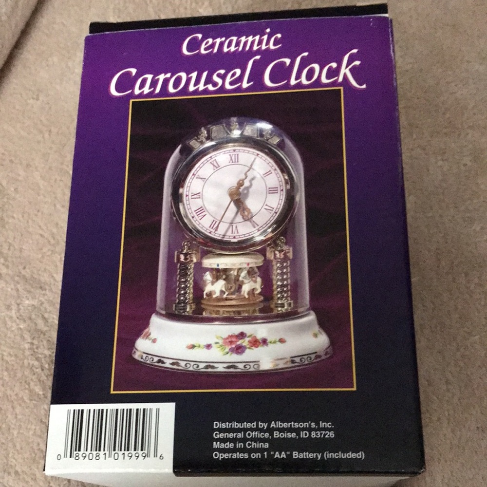 Ceramic Carousel ๐ Clock battery operated New in box - Picture 5 of 5